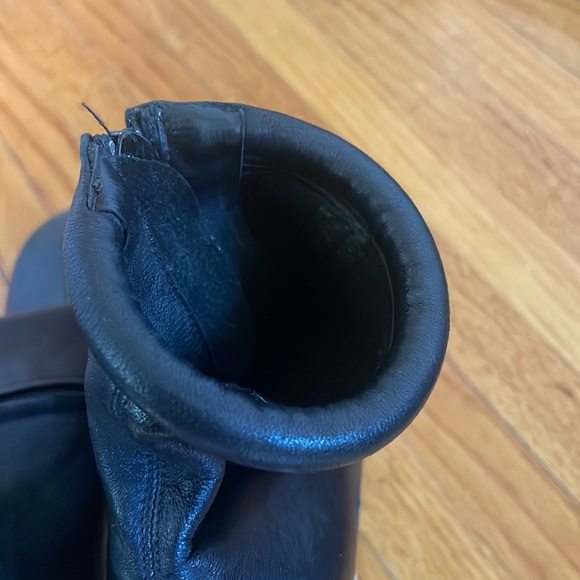 Calvin Klein Collection Black Leather Wooden Wedges size 7 - Picture 16 of 16